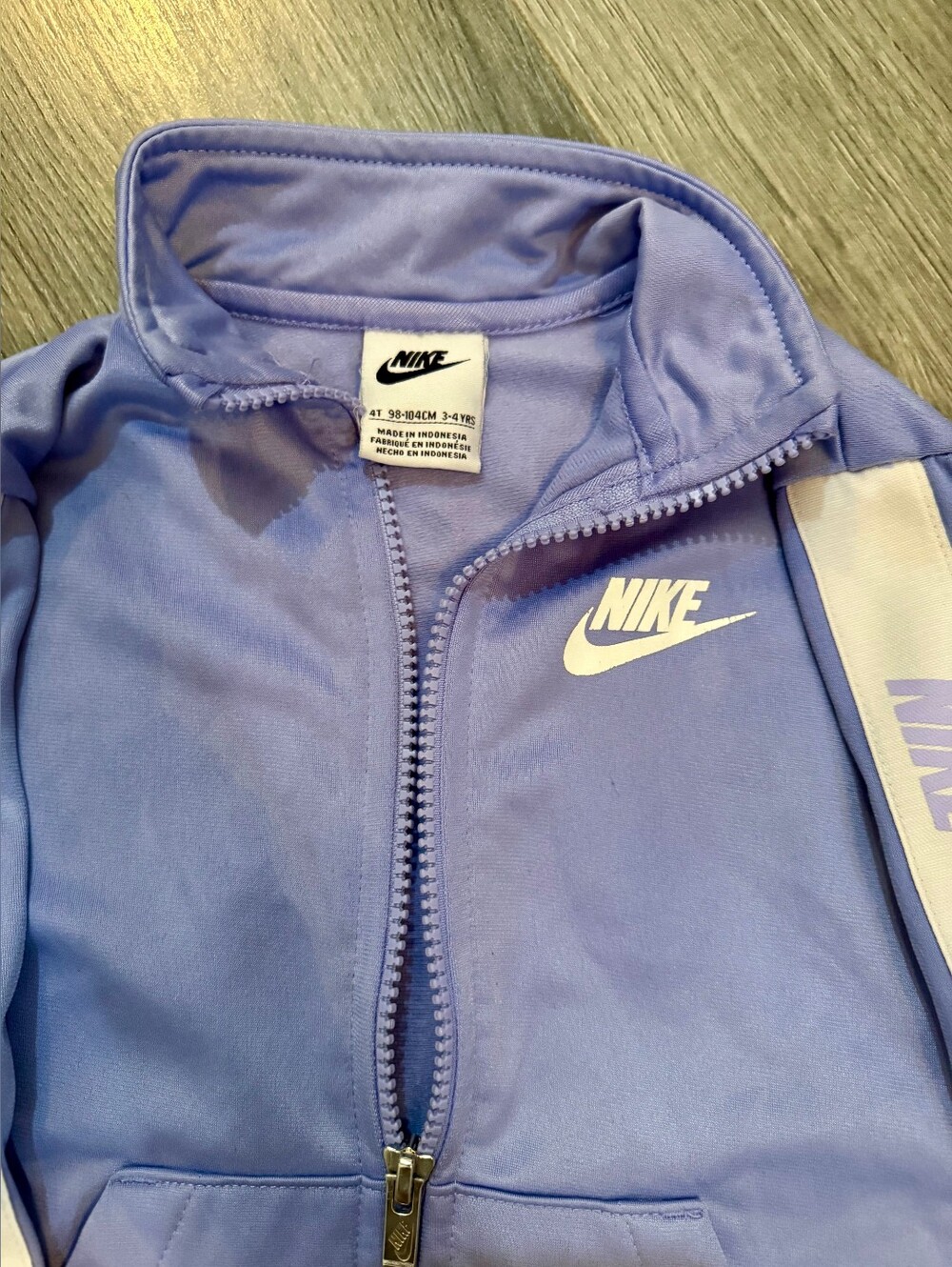 Nike Kids Lavender Zip Track Jacket with White Logo
